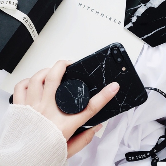 earmuffal Accessories - 🌸🆕iPhone X / XS black marble case pop up holder